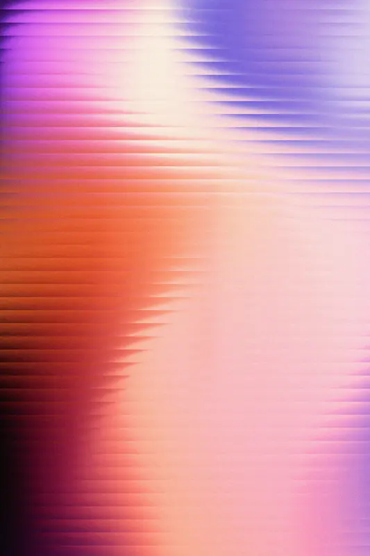Abstract gradient background with horizontal pixelated lines blending pink, purple, orange, and cream colors.
