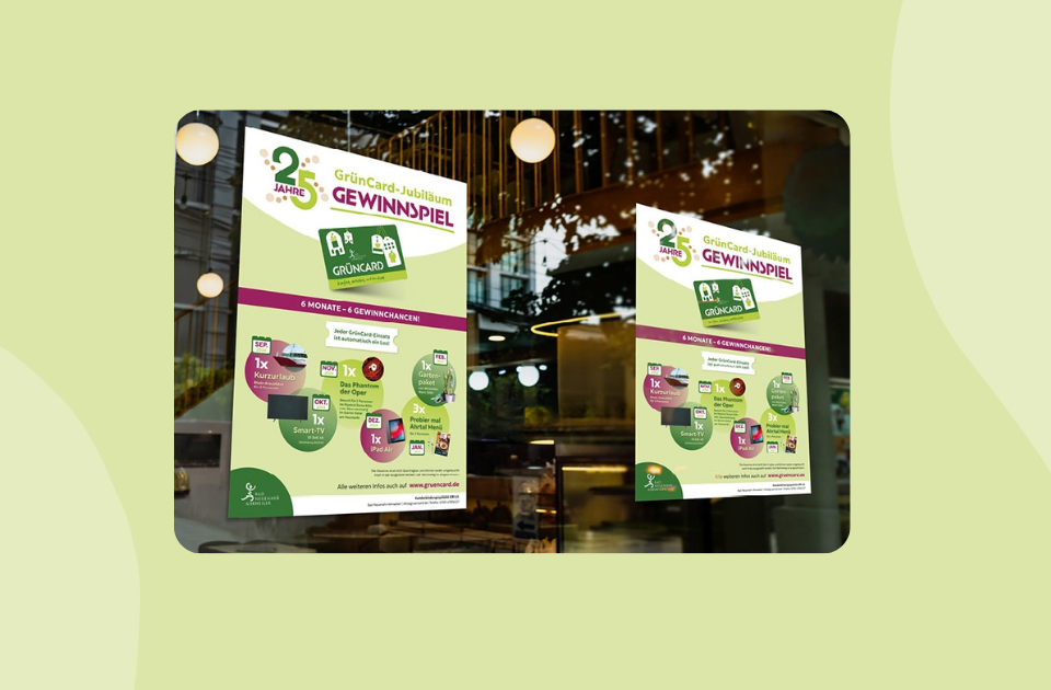 Design Grüncard Jubiläum Print Plakate