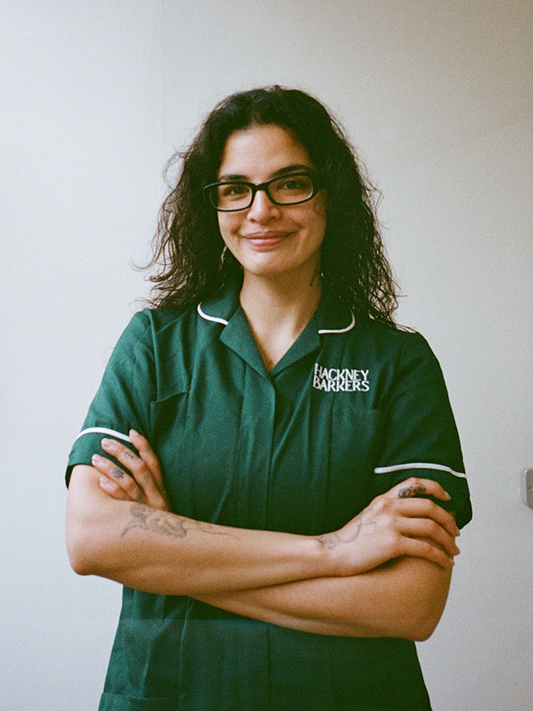 Emma, grooming assistant at Hackney Barkers, in the salon