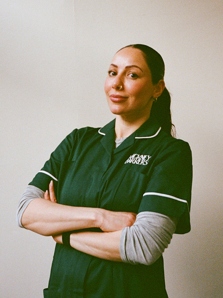 Jade, lead groomer and founder of Hackney Barkers, in the salon