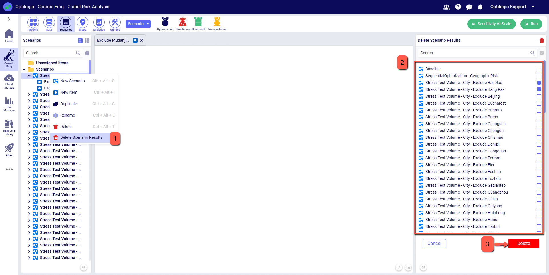 scenario delete