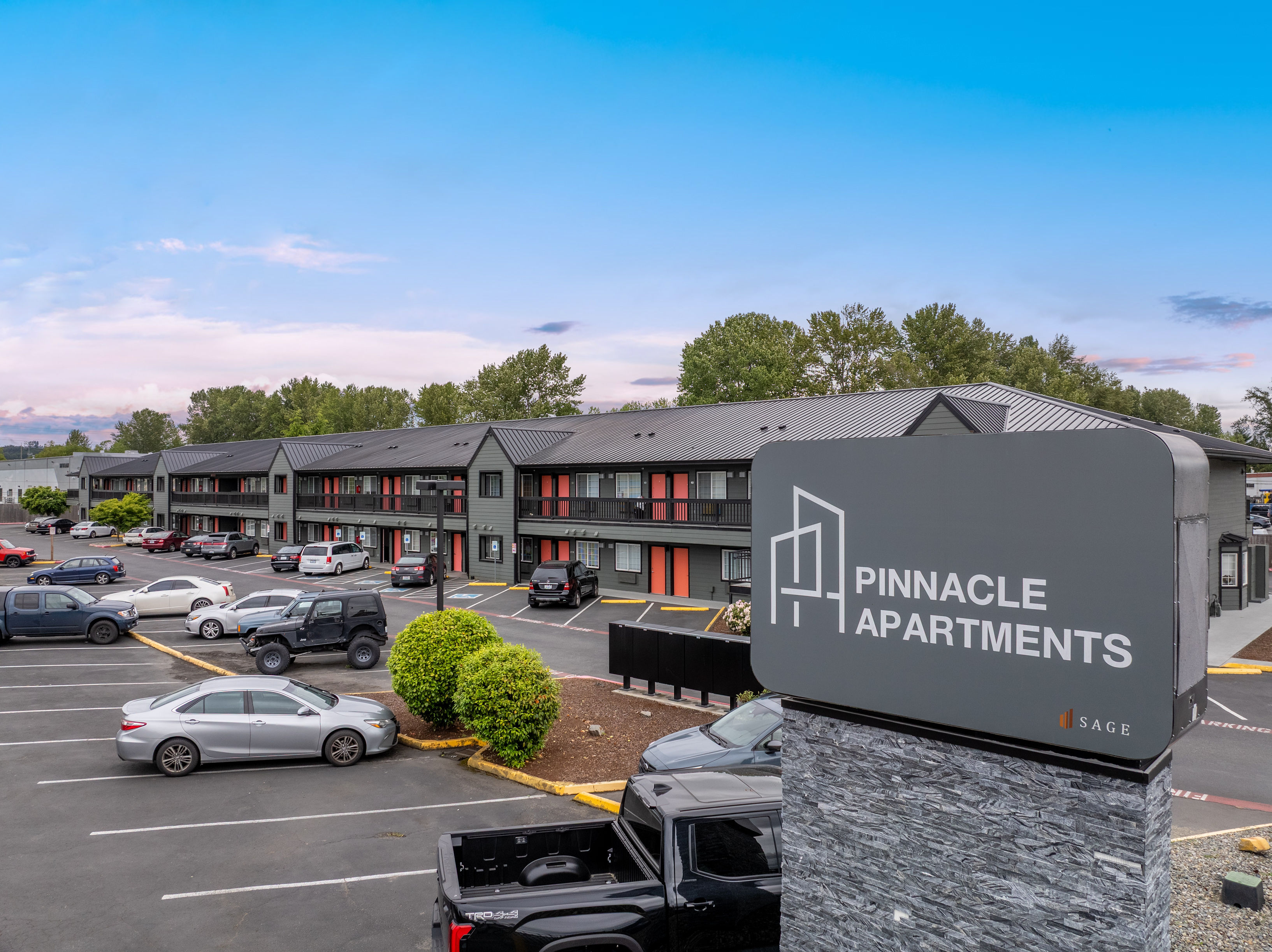 Pinnacle Apartments in Fife Washington, a Sage Investment Group hotel conversion