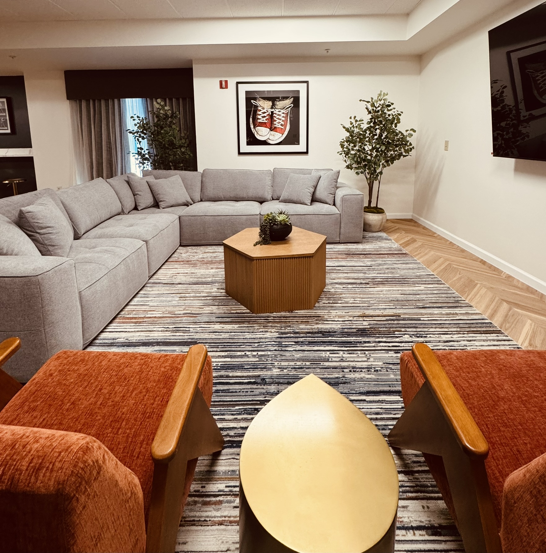 Renovated game room with updated mechanical systems at Ainsley Dallas apartments