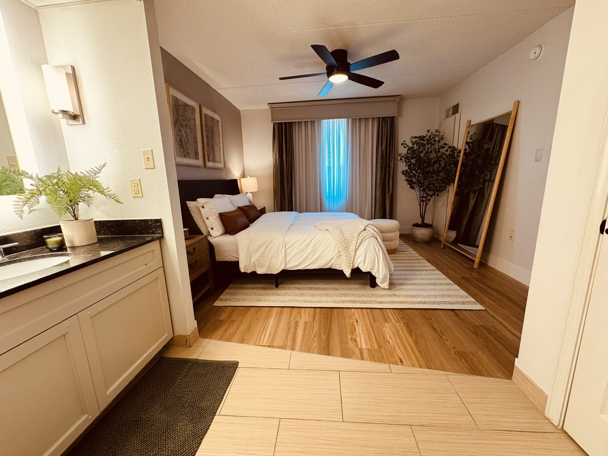 Modern bedroom in Ainsley Dallas apartment delivering strong investor returns