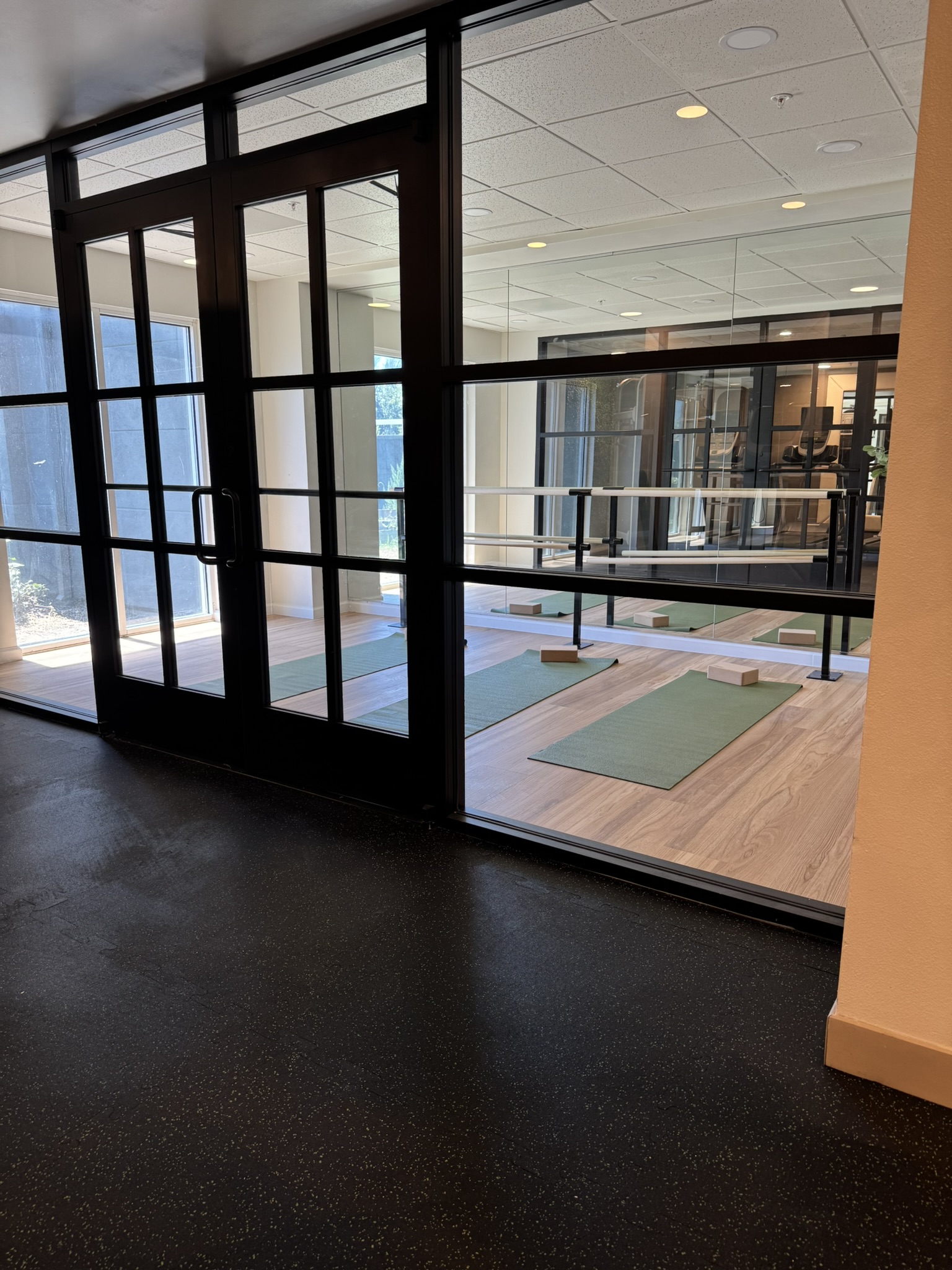 Community yoga studio amenity in Ainsley Dallas converted hotel