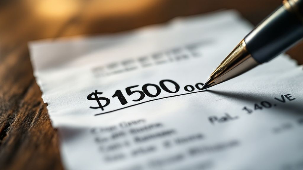 Image showing a receipt with a billing error and a credit card statement