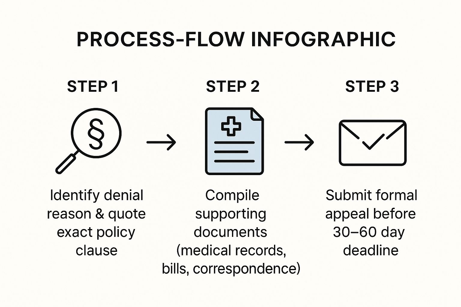 Infographic showing key data about Insurance Claim Denial Rebuttal Letter