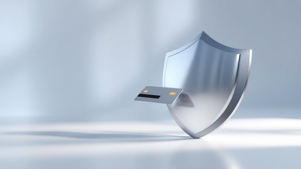 A magnifying glass hovering over an online order confirmation, highlighting suspicious details like mismatched addresses.