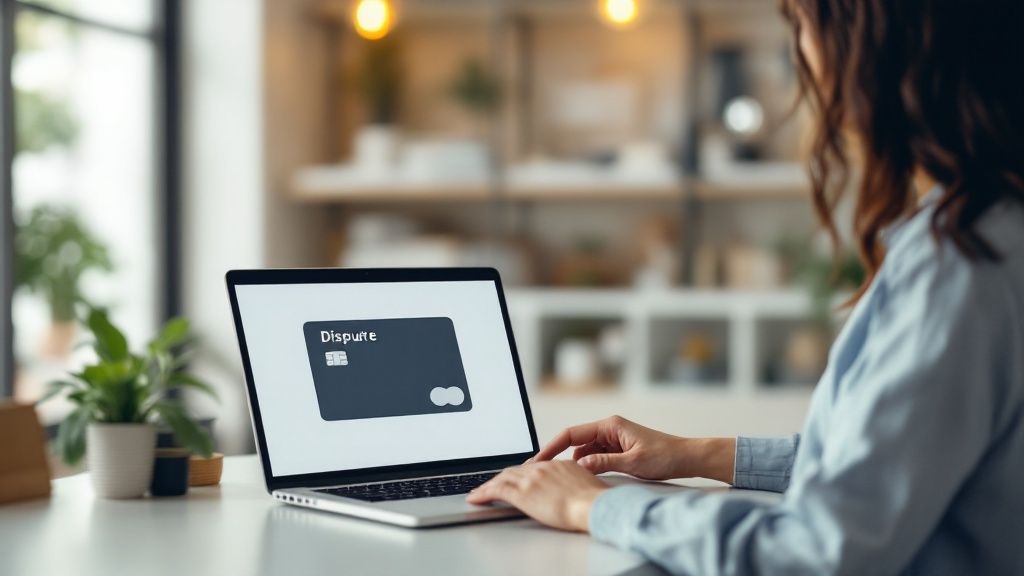 An abstract image representing the financial complexity and stress of chargebacks for merchants