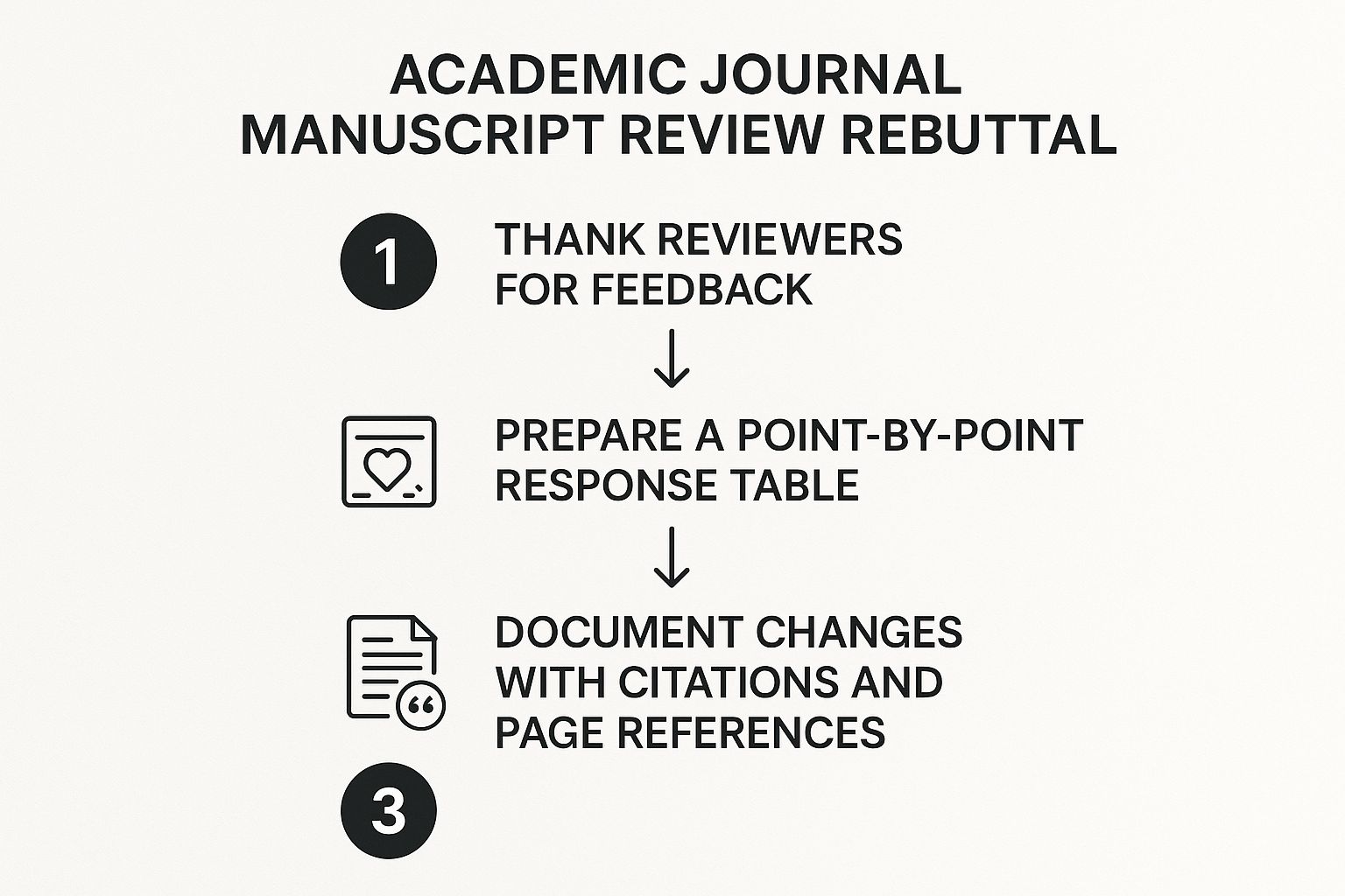 Infographic showing key data about Academic Journal Manuscript Review Rebuttal