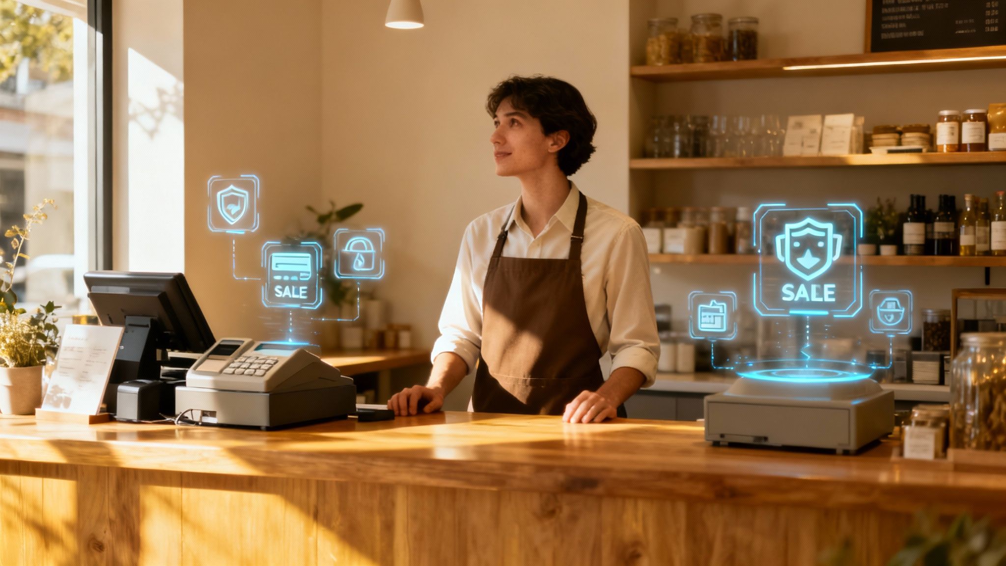 A person at a desk analyzing transaction data on multiple screens, representing the process of transaction monitoring.
