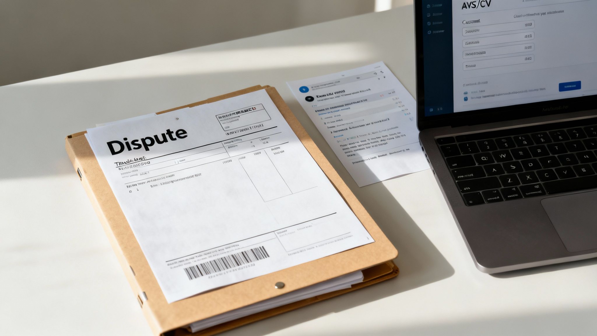 A person is meticulously organizing documents and evidence into a folder, representing the process of building a case.