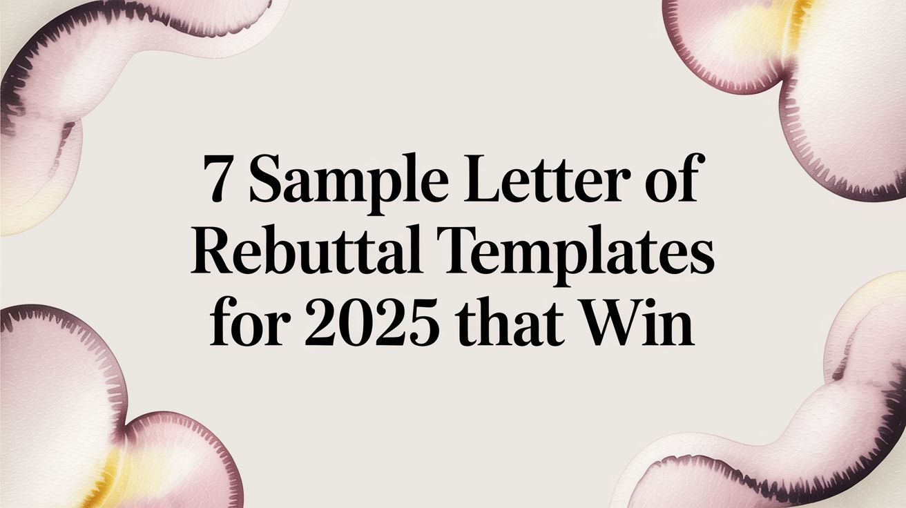 7 Sample Letter of Rebuttal Templates for 2025 That Win