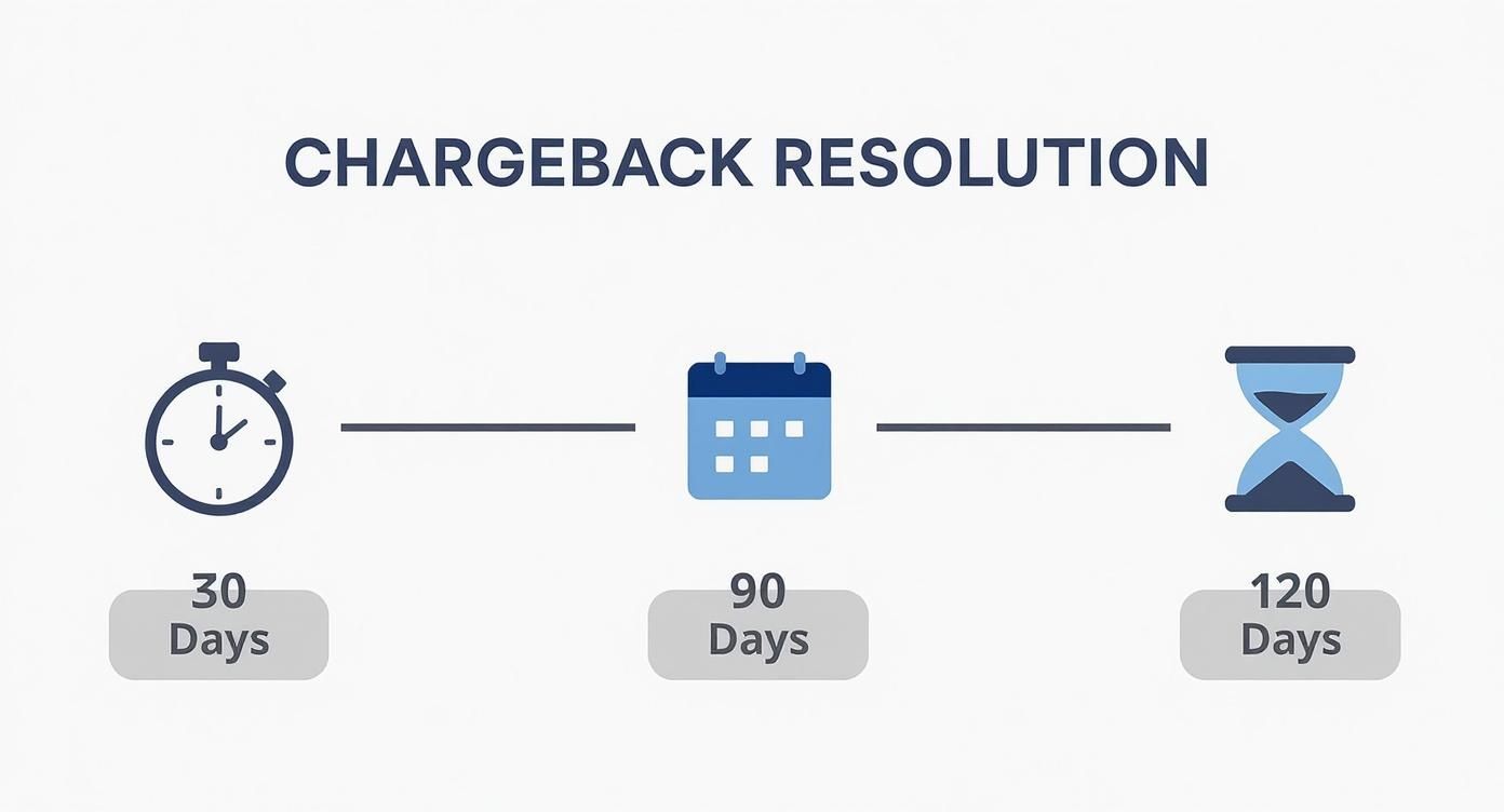 Infographic about how long does a chargeback take