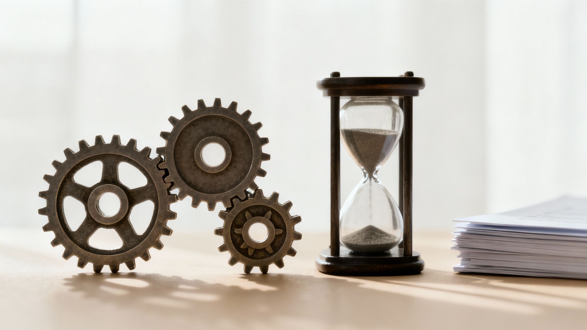 A magnifying glass hovering over a calendar, symbolizing the investigation into chargeback timelines.