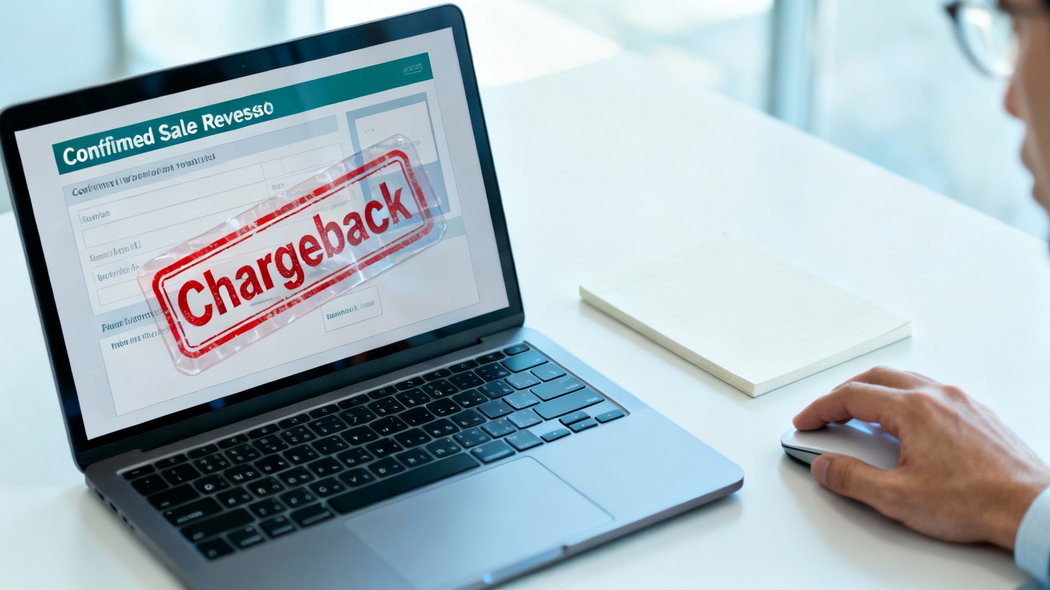 A warning sign with a credit card icon, symbolizing the threat of chargebacks