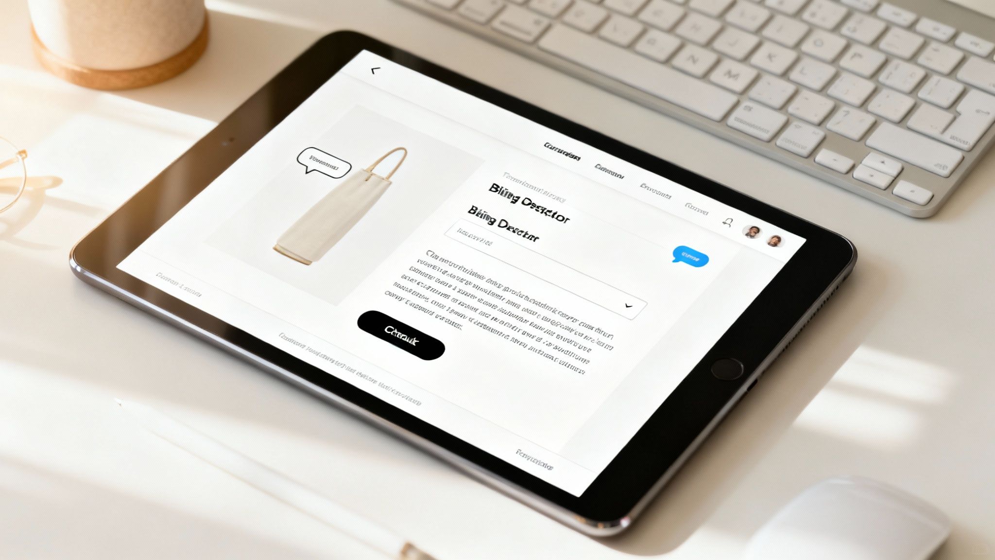 Illustration of a magnifying glass over a credit card and receipt, signifying prevention and detection