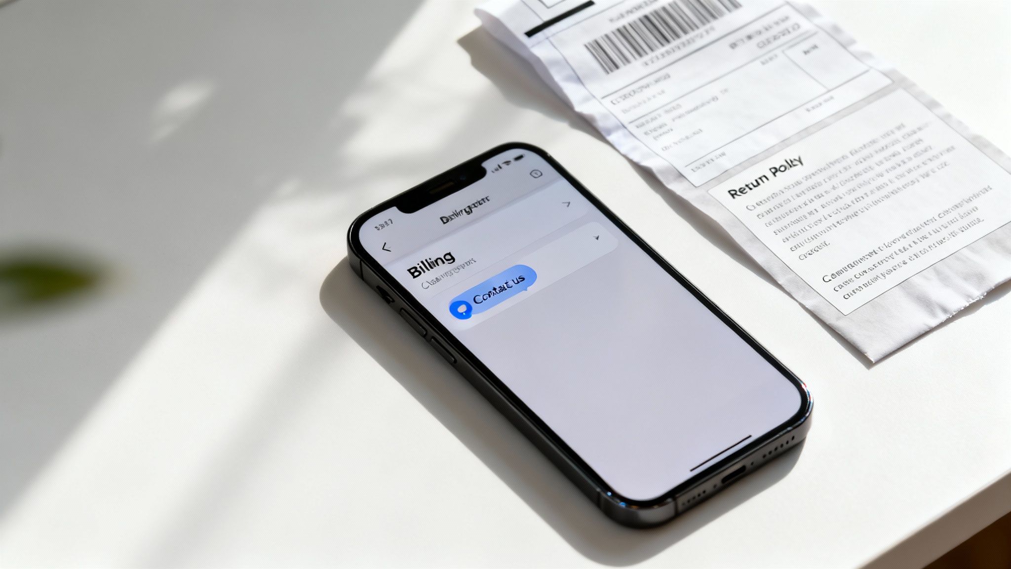 A person smiling and giving great customer service at a checkout counter.