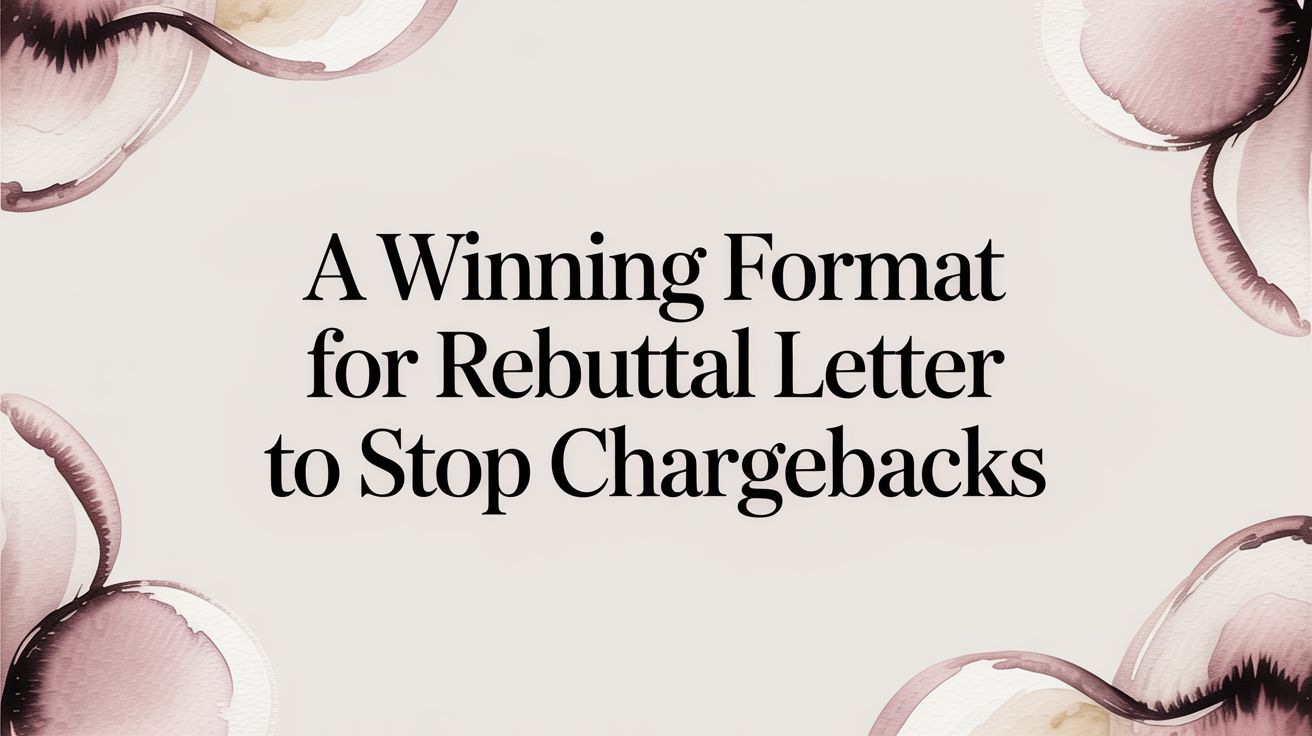 A Winning Format for Rebuttal Letter to Stop Chargebacks