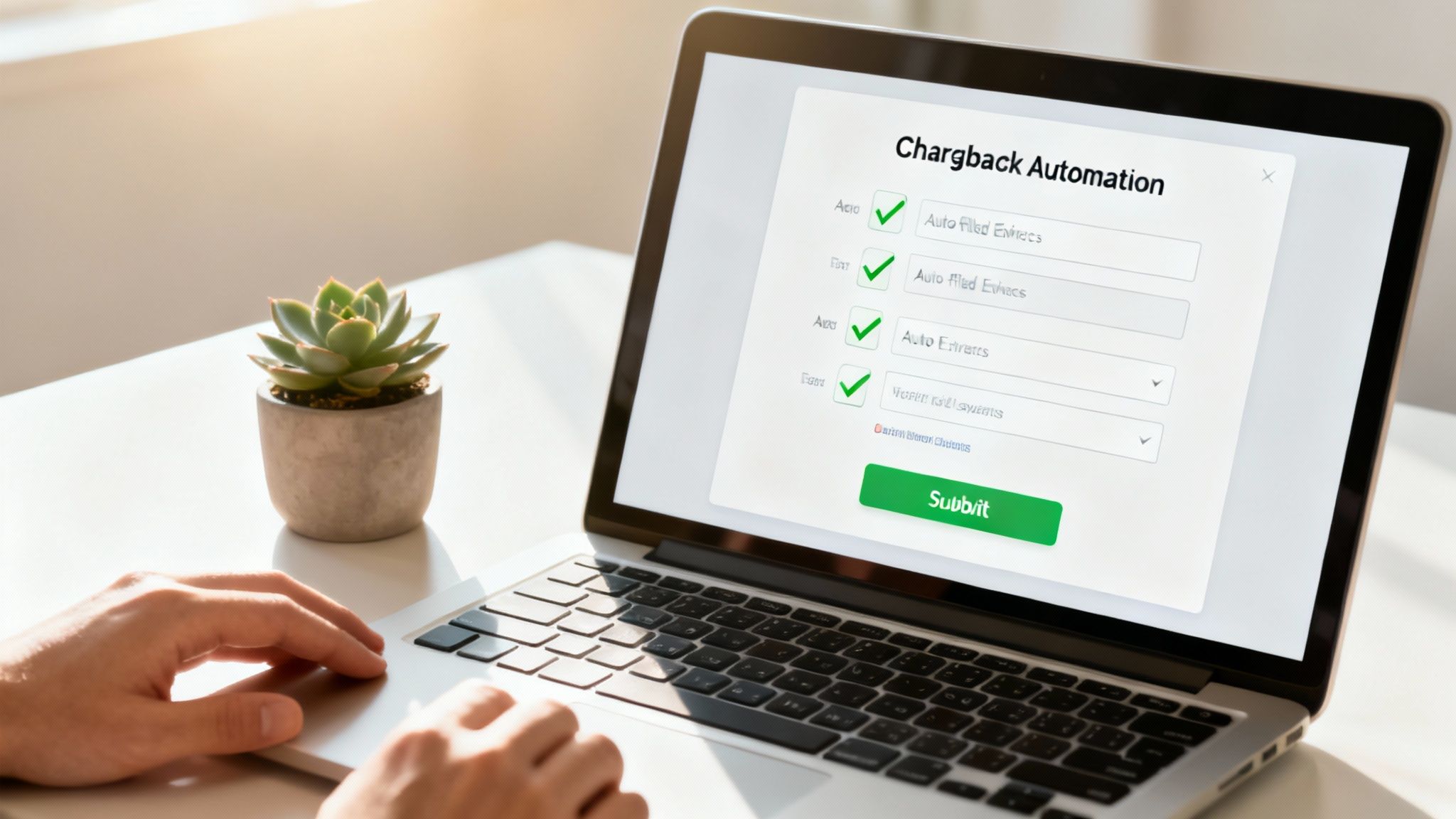 Screenshot from ChargePay's website showing a clean interface for managing chargebacks.