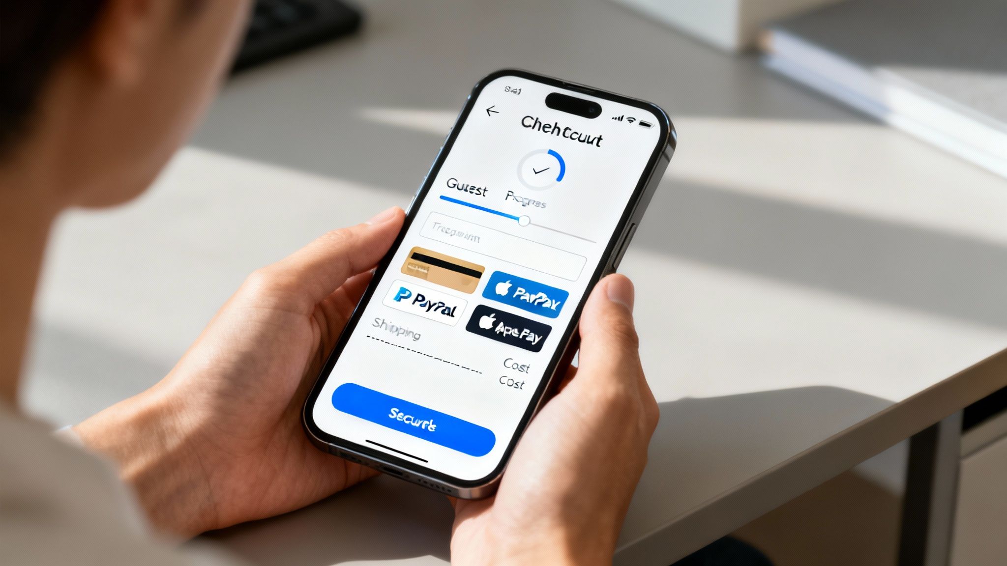 Streamlined checkout on a mobile screen