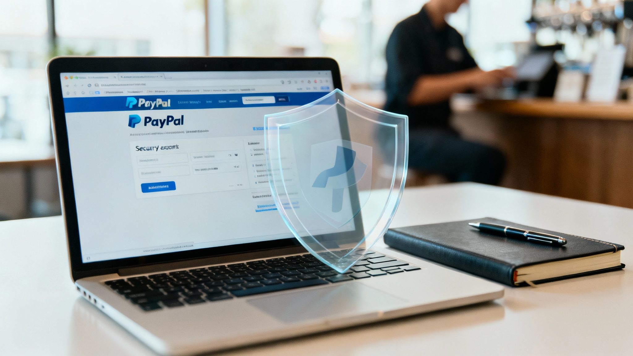 A digital padlock icon over a credit card, symbolizing secure online payments.