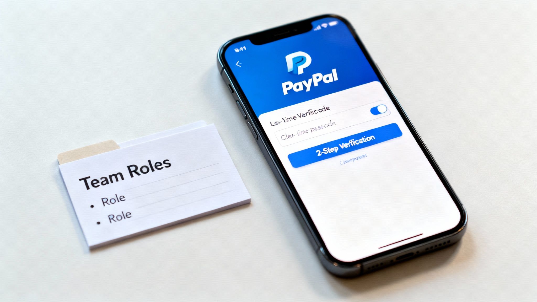 A person on a laptop adjusting security settings with shield and lock icons floating around the screen.