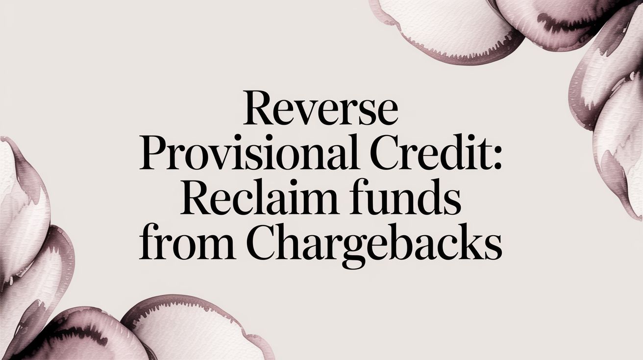 Reverse Provisional Credit: Reclaim Funds from Chargebacks
