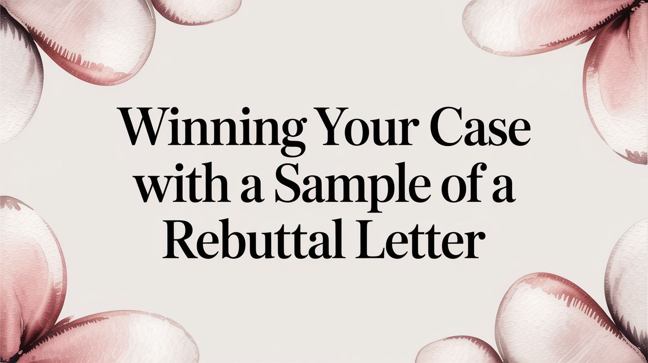 Winning Your Case With a Sample of a Re-buttal Letter
