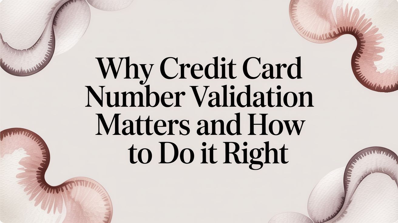 Why Credit card number validation Matters and How to Do It Right
