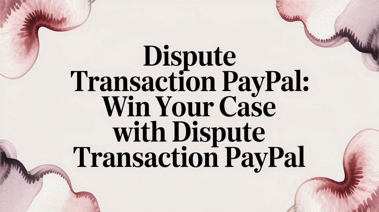 Dispute Transaction Paypal: Win Your Case with dispute transaction paypal