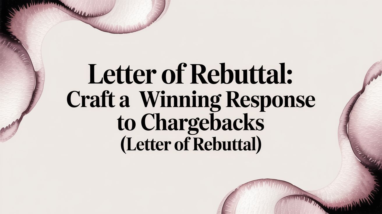 Letter of Rebuttal: Craft a Winning Response to Chargebacks (letter of rebuttal)