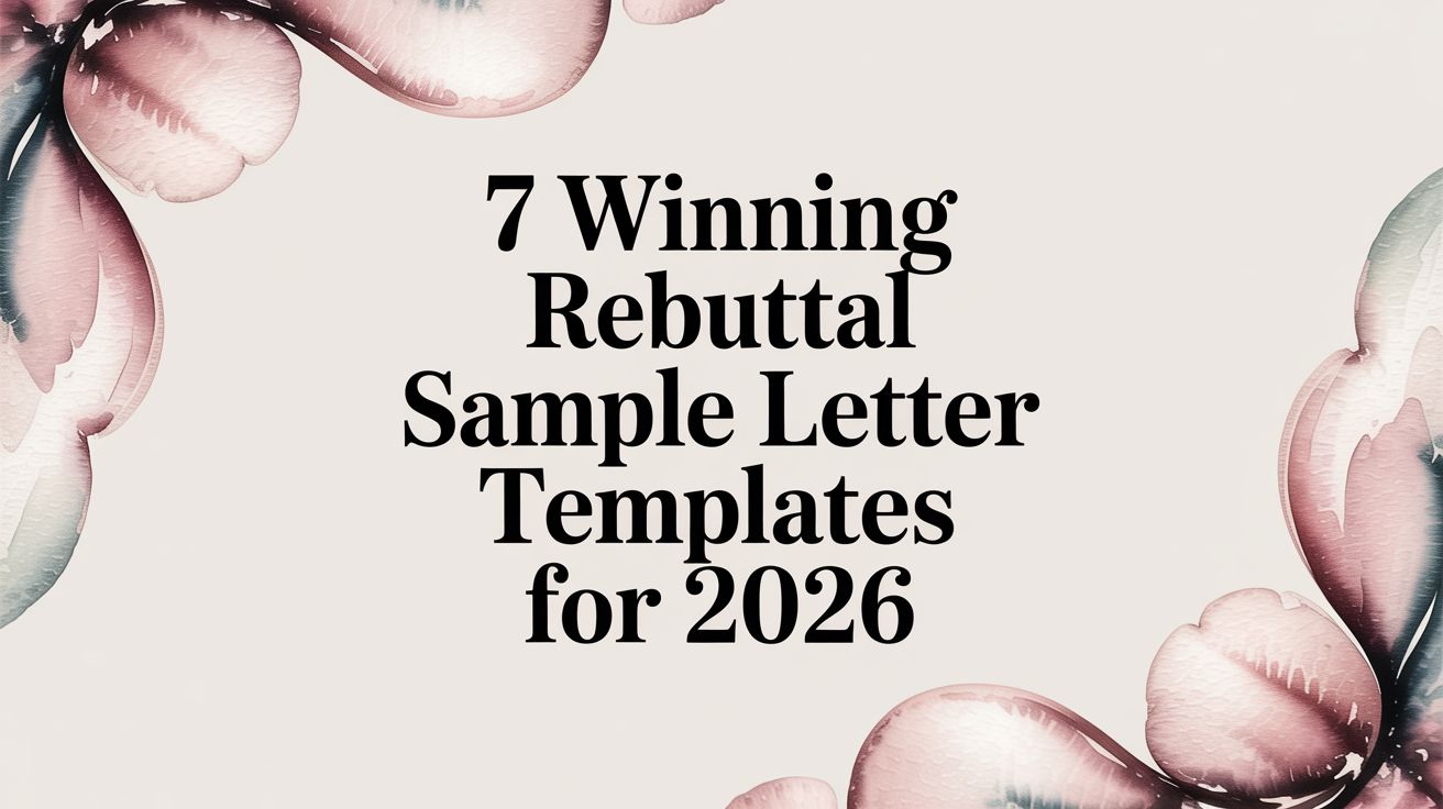 7 Winning Rebuttal Sample Letter Templates for 2026