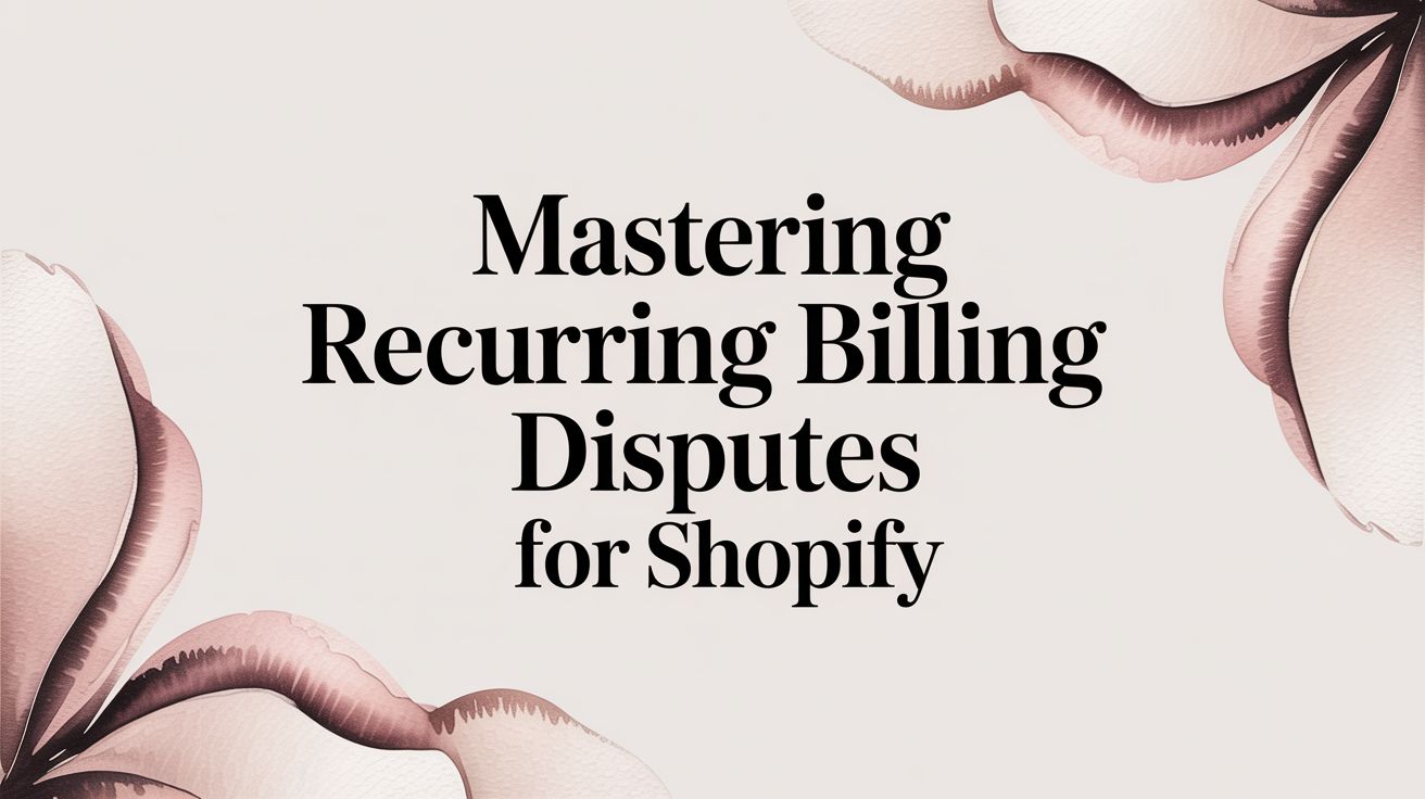 Mastering Recurring Billing Disputes for Shopify