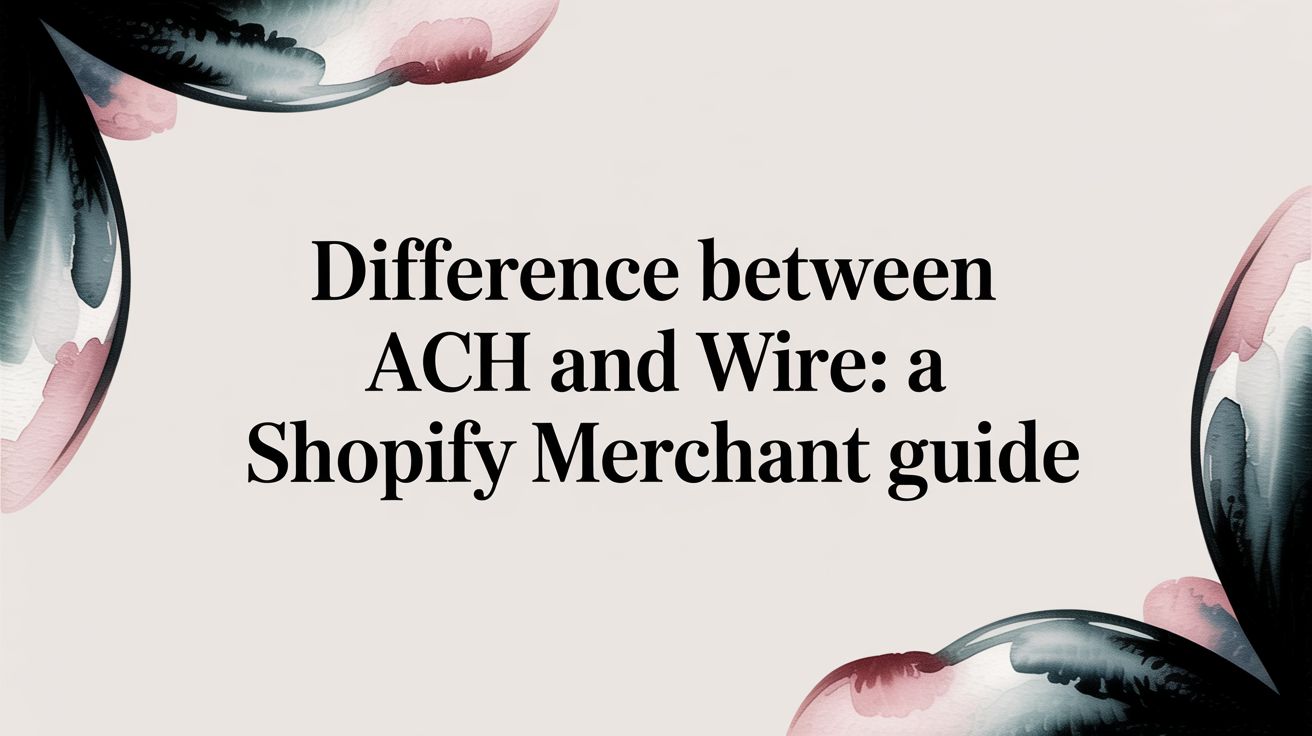 Difference Between ACH and Wire: A Shopify Merchant Guide