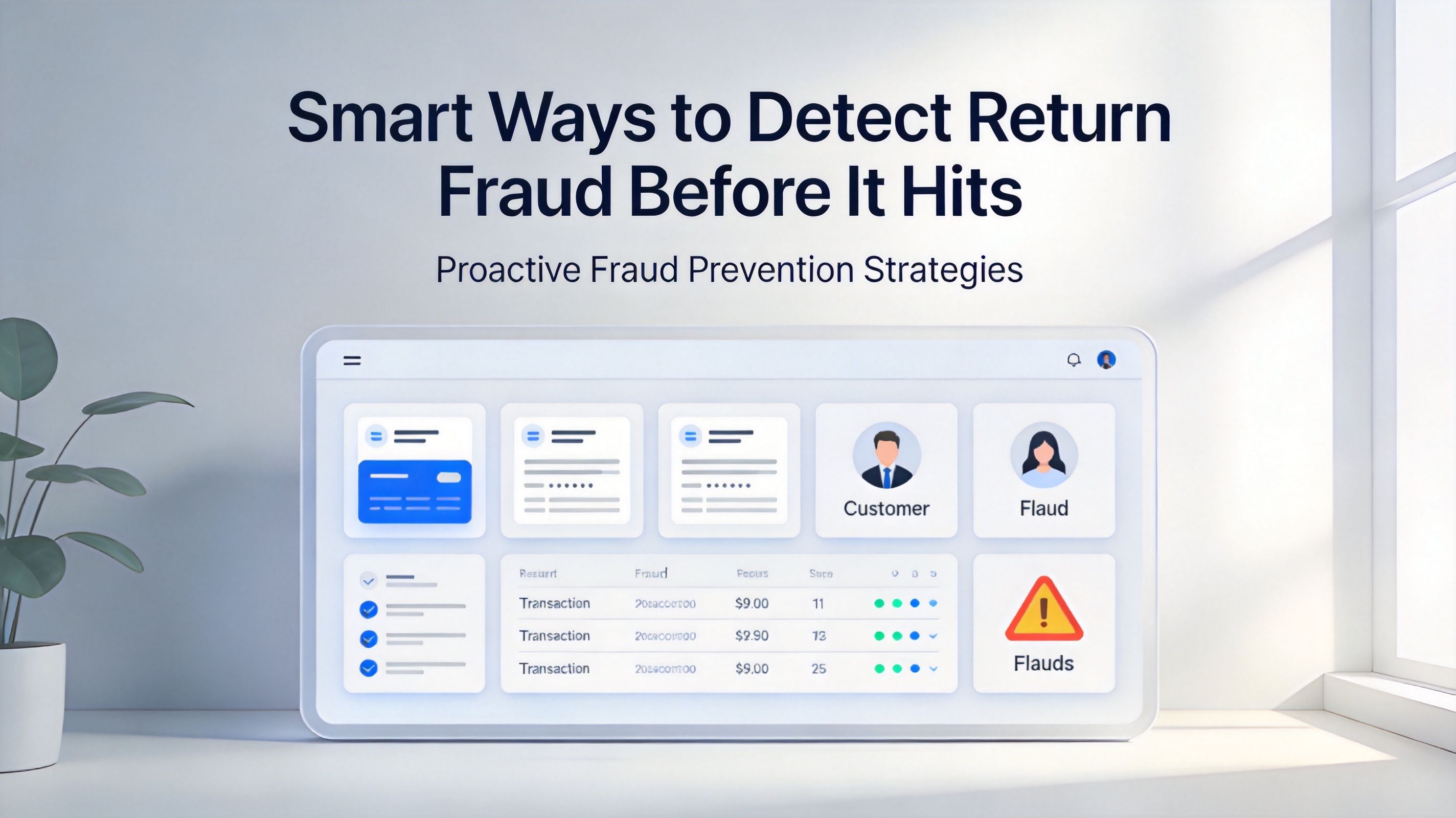 A digital dashboard displaying analytics and alert indicators to help businesses detect and prevent return fraud effectively.