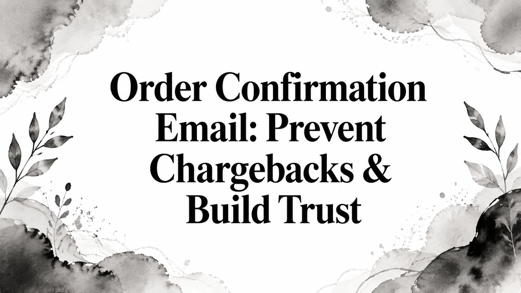 Order Confirmation Email: Prevent Chargebacks & Build Trust