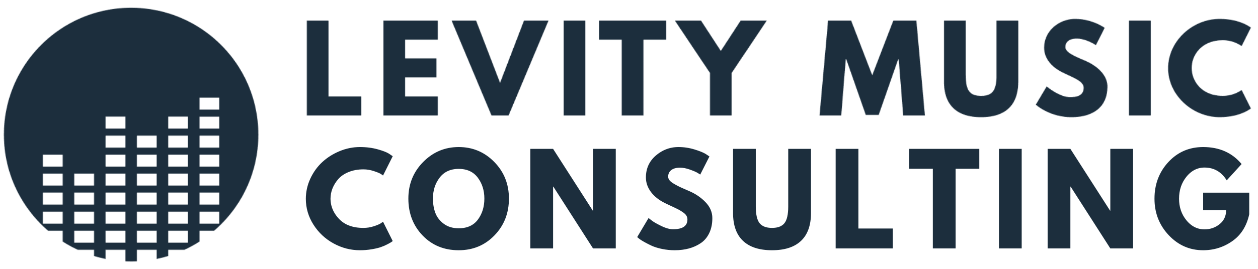 Levity Music Consulting logo in dark blue