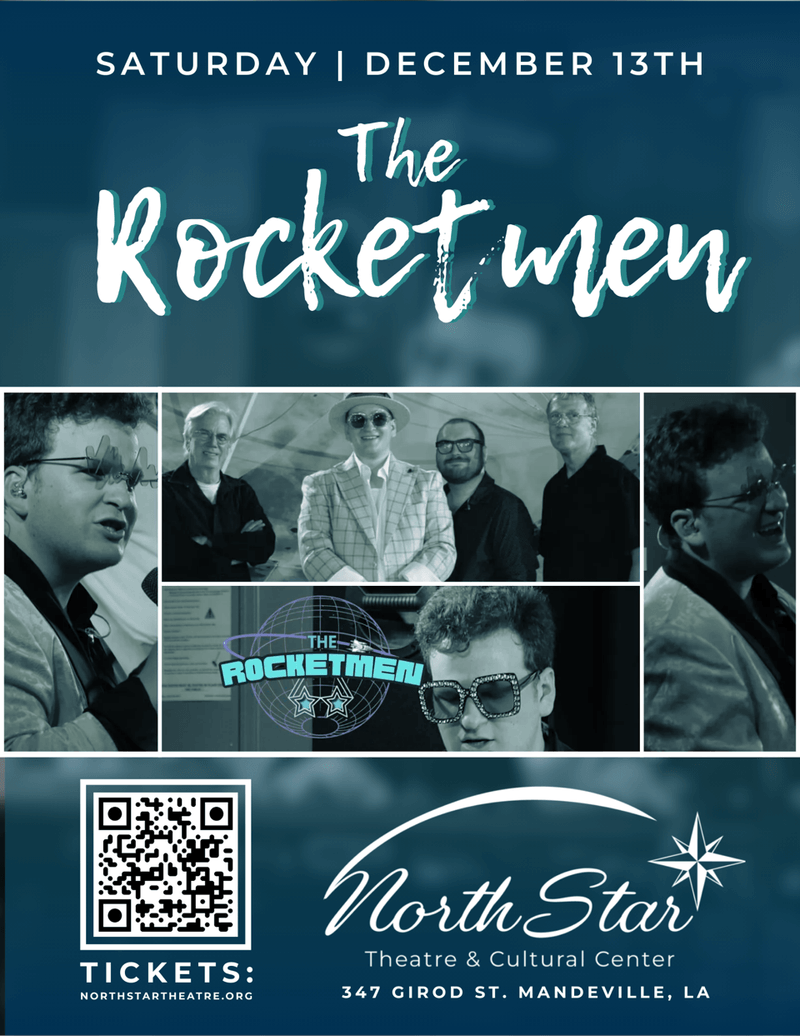 The concert poster with band image of The Rocketman