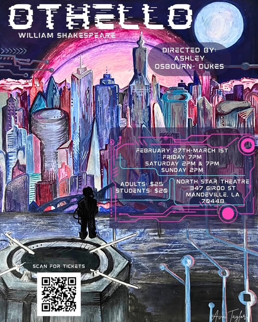 The poster for Othello coming to North Star Theatre in Mandeville, LA