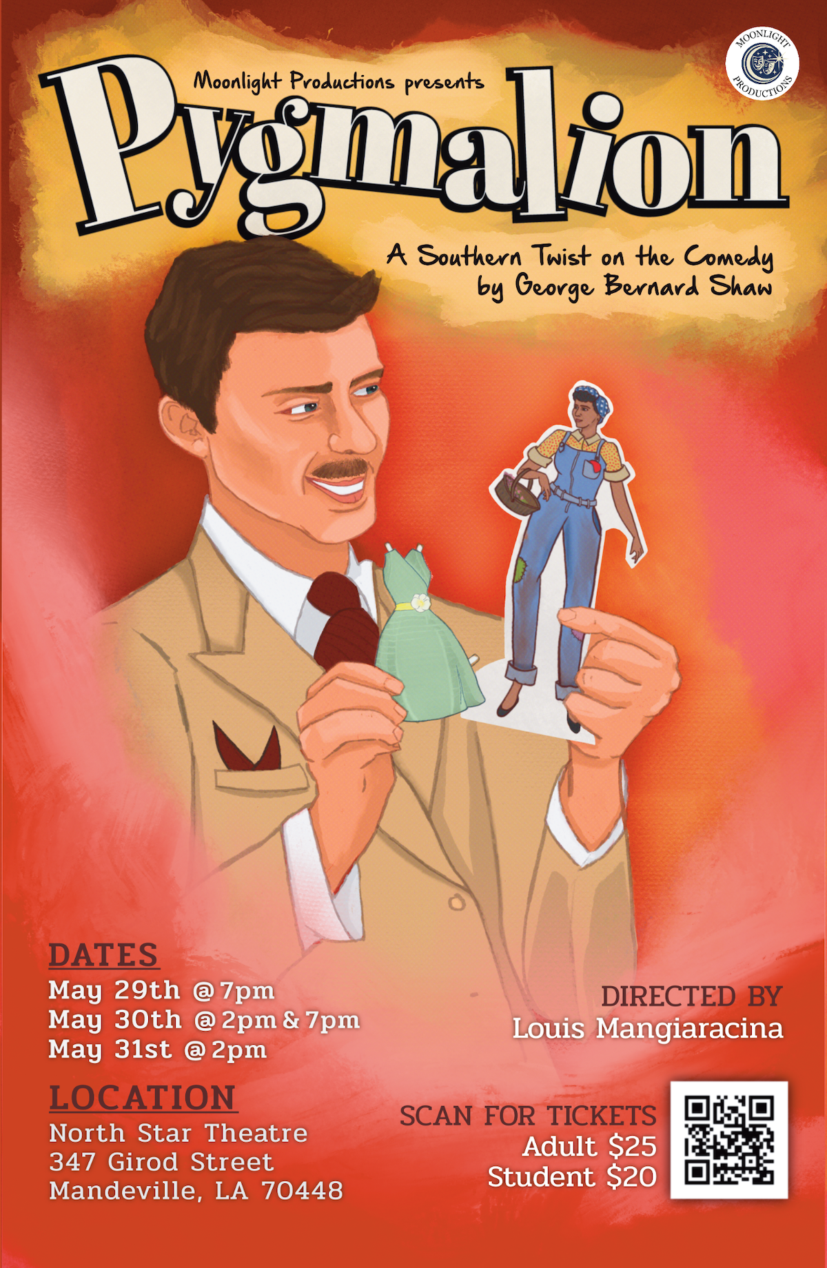 The poster for Pygmalion by Moonlight Productions