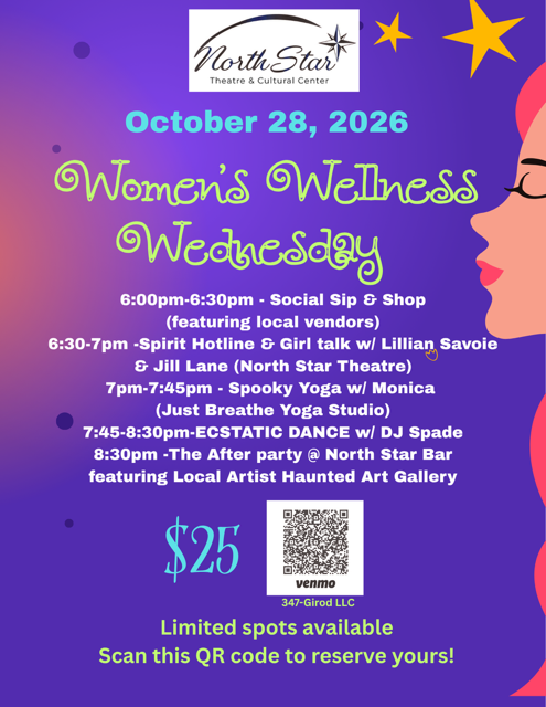 Women's Wellness Wednesday poster with information