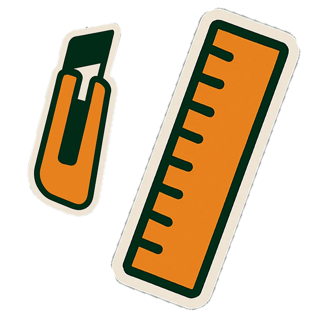 a cartoon ruler sticker