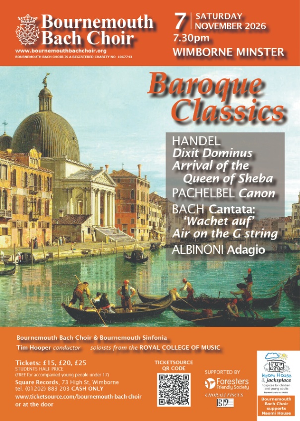 Bournemouth Bach Choir and Bournemouth Sinfonia present 'Baroque Classics'