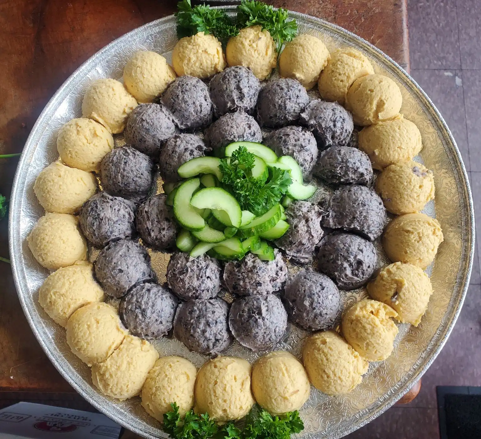 A beautifully arranged catering platter.