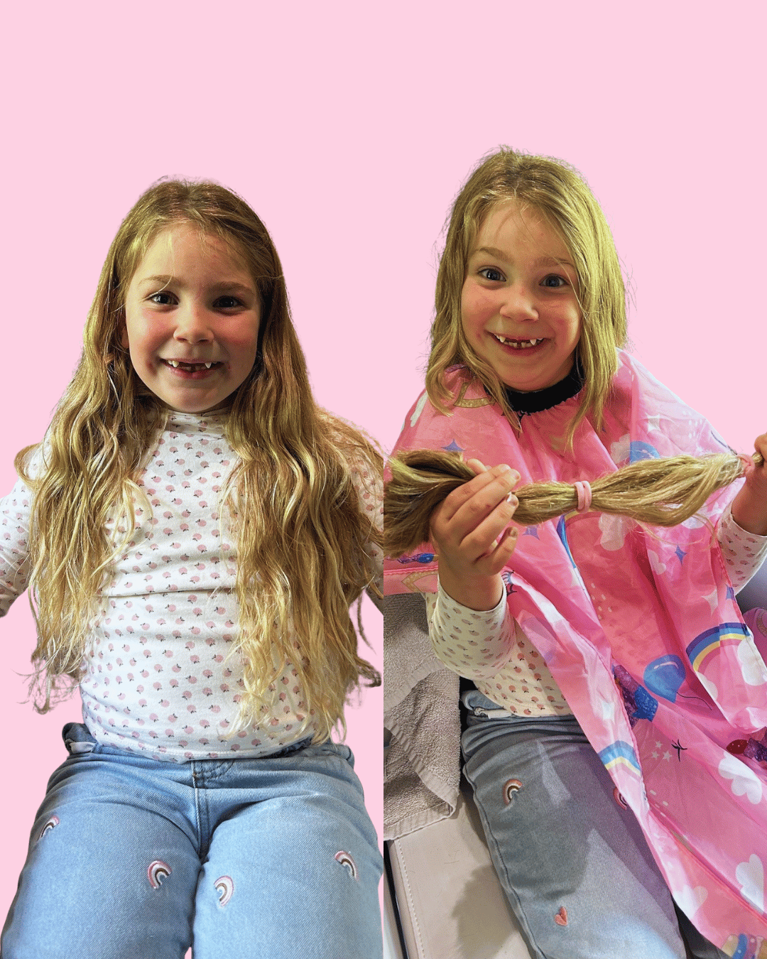 Stappenplan om je haar te doneren aan Pink Ribbon. Knip je haar, breng je enveloppe binnen en wij ontvangen je paardenstaart. 