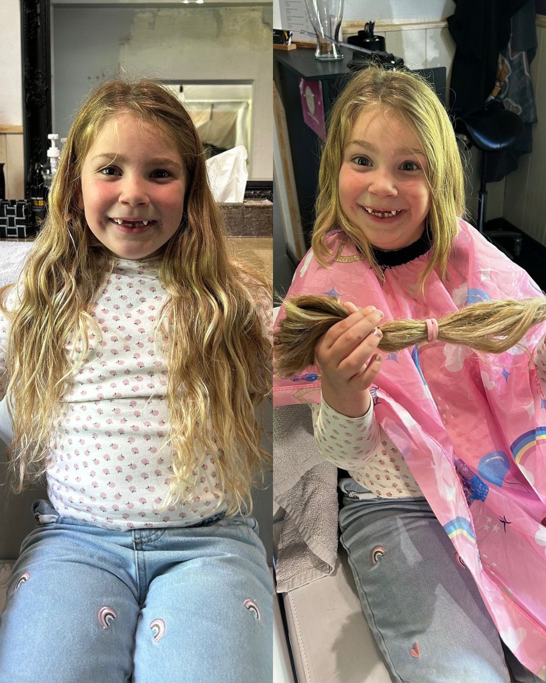 Stappenplan om je haar te doneren aan Pink Ribbon. Knip je haar, breng je enveloppe binnen en wij ontvangen je paardenstaart.