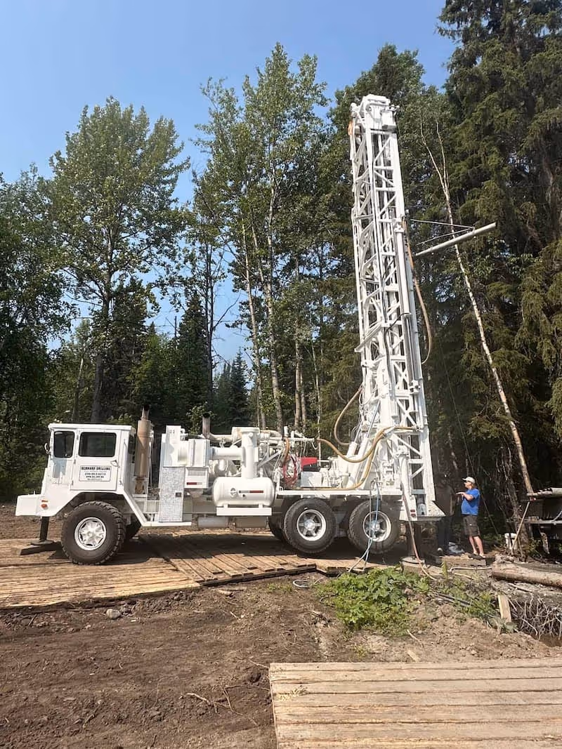 a&b water work truck on site installing system