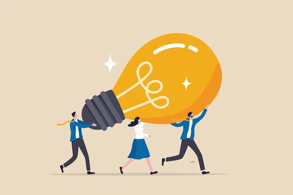 Illustration representing innovation driving team success