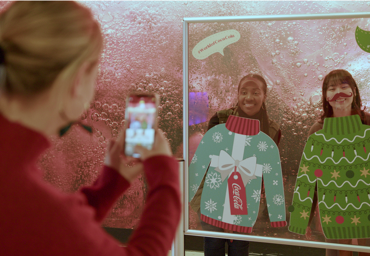 A Coca-Cola photobooth